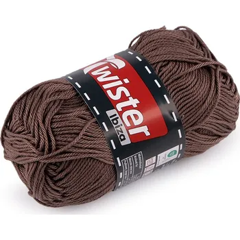 Příze Bavlněná pletací příze Twister Ibiza 50 g - 12 (83) hnědá