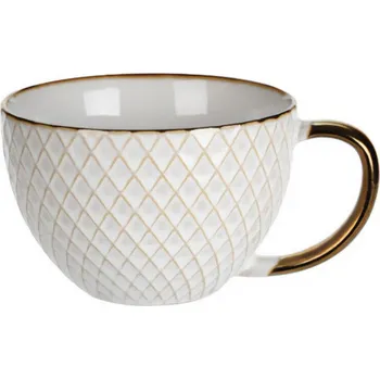 Siaki Velký hrnek na kávu a čaj, kamenina, 460 ml, béžová