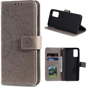 Pouzdro na mobilní telefon Flower PU kožené peněženkové pouzdro na mobil Xiaomi Mi 10T 5G/10T Pro 5G - šedé