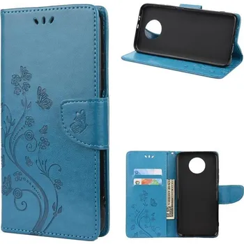 Pouzdro na mobilní telefon Flower PU kožené peněženkové pouzdro na telefon Xiaomi Redmi Note 9T 5G - modré