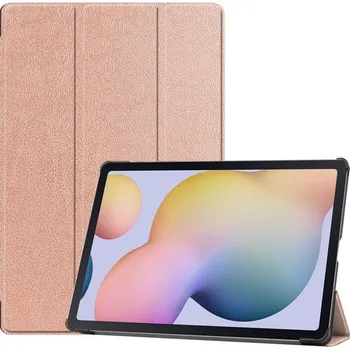 Pouzdro na tablet Polohovatelné PU kožené pouzdro na tablet Samsung Galaxy Tab S7 Plus - růžovozlaté