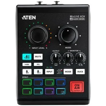 ATEN UC8000 Podcast AI Audio Mixer | MicLIVE™ 6-CH (UC8000-AT)