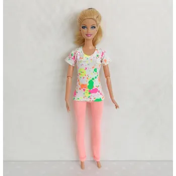 Barbie - oblečky pro panenku originální české - sportovní komplet květovaný a růžový