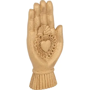 Figurka Atmosphera Figurka ruka se srdcem AMIRA, 16,5 cm, zlatá