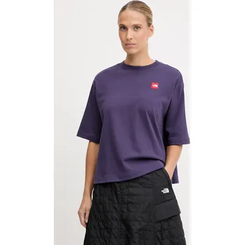 Bavlněné tričko The North Face Redbox NF0A8EG61JI1 fialová 94X, vel. XL