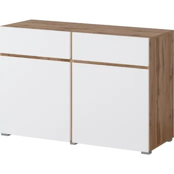 Komoda Komoda BONIFACIO 2D2S, dub wotan/bílá + vyzvednutí ZDARMA