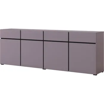 Komoda Komoda BONIFACIO 4D4S, švestková/černá +možnost VÝNOSU + vyzvednutí ZDARMA