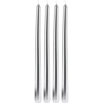 Svíčka Home Styling Collection Stolní svíčky, 30 cm, stříbrná