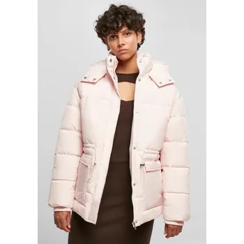 Dámské oblečení Dámská bunda Puffer Jacket růžová Urban Classics bílá 2854214