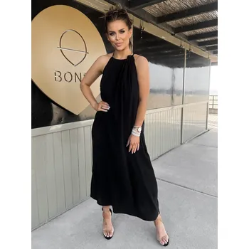 Dámské oblečení Edoti Linen maxi dress Edoti černá 3280383