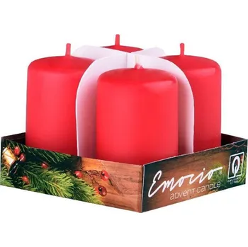 Svíčka Emocio adventní svíčky 38x60 červené 4 ks