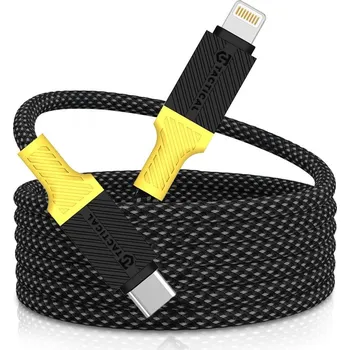 Datový kabel Tactical MagRope USB-C/Lightning 1m Black/Yellow