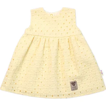 Dětská móda Baby Nellys Lehké Handmade šatičky Madeira, žluté Velikost: 104 (3-4r)