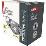 EMOS LED bodové svítidlo SIMMI stříbrné, kruh 5W teplá bílá