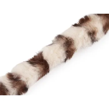 Všívací oděvní / dekorační kožešina kulatá, zvířecí vzor šíře 2,5 cm METRÁŽ - 2 krémová světlá