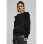 Dámská mikina s kapucí Boxy Zip Hoody černá Urban Classics černá 2914484