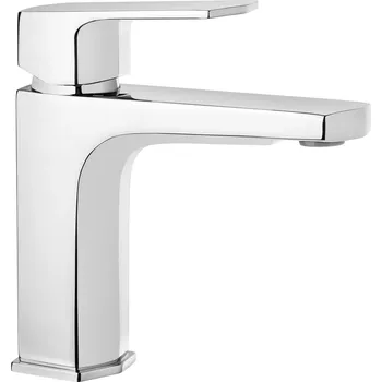 Vodovodní baterie Deante Maruna, umyvadlová baterie + kovová zátka Click-Clack s přepadem, chromová, BGM_021M