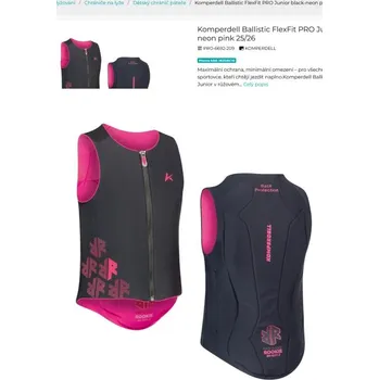 Komperdell Ballistic FlexFit PRO Junior black-neon pink 128 + DÁREK + Doprava ZDARMA