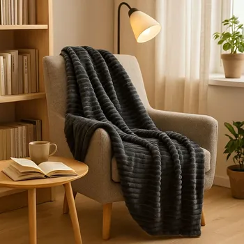 deka Home Styling Collection Flanelová deka 160 x 130 cm, černá