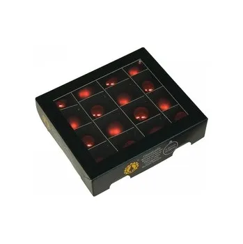 Skleněné baňky tmavě červené 3 cm, sada 16 ks