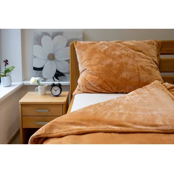 Povlečení Povlečení MIKROFLANEL UNI č.76 medová 140x200 / 70x90