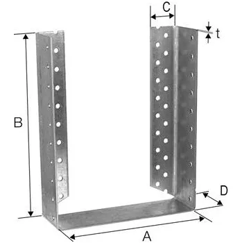 Tesařské kování SIMPSON trámová botka BSDI 160x200 žár. pozink., vnitřní, s certifikátem
