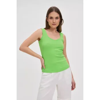 Marisse Green Ribbed Top Marisse bílá | světle zelená 3388272