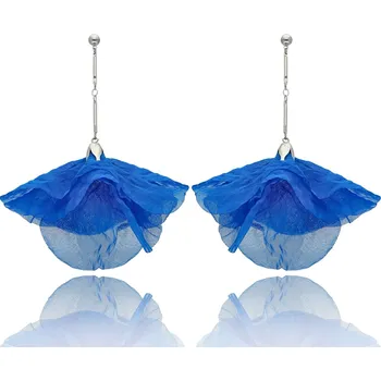 Náušnice Yvon Lehoučké náušnice s květinovým motivem - modré lístky, které okouzlí