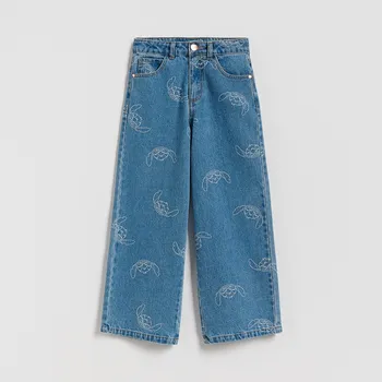 Dívčí džíny Reserved - Lilo & Stitch široké džíny - modrá - 836FF-55J - 836FF-55J-122