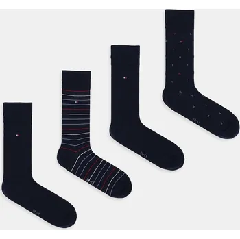 Pánské ponožky Ponožky Tommy Hilfiger 4-pack tmavomodrá barva, 701235375 59X, vel. 39/42