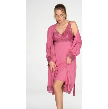 Dámské noční prádlo TIMO Timo | Dámský župánek s krajkou Hyacinth - M / 39