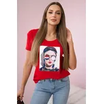 Halenka s dámskou grafikou červená Kesi červená 3085895