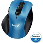 GENIUS Ergo 9000S Blue/ duální Bluetooth + 2,4GHz/ 2400 dpi/ bezdrátová/ tichá/ modrá