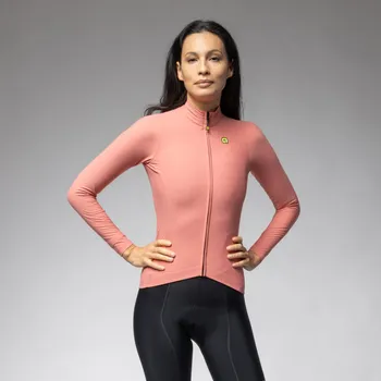 cyklistický dres ALÉ Cyklistický dres s dlouhým rukávem zimní - R-EV1 WARM RACE 2.0 LADY - růžová XL