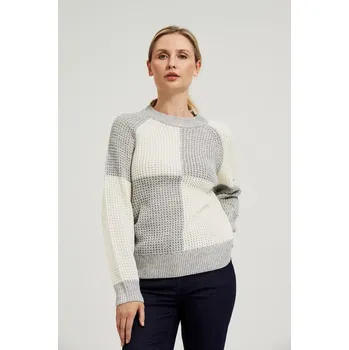 Dámský svetr Marisse Women&#039;s Sweater Z-Sw-4500 Off White_Grey Marisse bílá | šedá 3224180