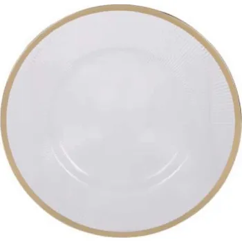 Home Styling Collection Průhledný talíř s zlatým dekorem, Ø 33 cm, vzor 4