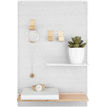 Koupelnový nábytek present time Tabulena poznámky PERKY MESH, police + háčky, 52 x 35 cm, bílá