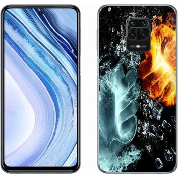 Pouzdro na mobilní telefon Gelový kryt mmCase na mobil Xiaomi Redmi Note 9S - voda a oheň