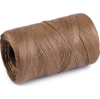 Příze Lýko rafie přírodní, k pletení tašek, šíře 5-8 mm - hnědá