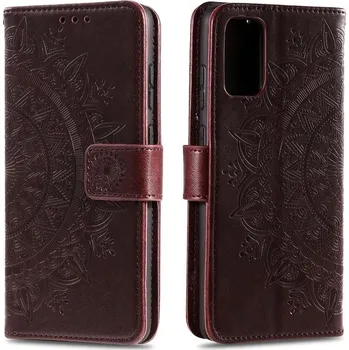 Pouzdro na mobilní telefon Flower PU kožené peněženkové pouzdro pro mobil Xiaomi Mi 10 Lite - hnědé