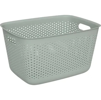 5five Simply Smart Ažurový úložný box SIENNE, plastový, s úchyty, 17 l, zelená