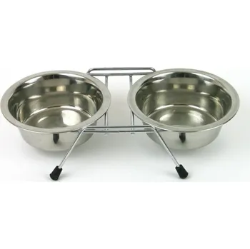 Miska pro psa Miska nerez 2 ve stojánku á 250ml