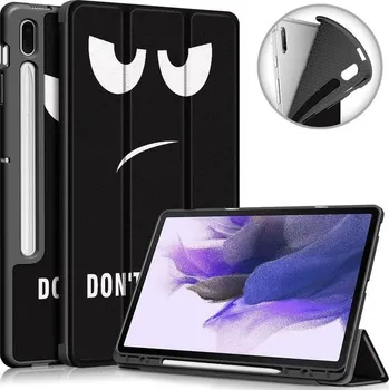Pouzdro na tablet Patte chytré PU kožené pouzdro na tablet Samsung Galaxy Tab S7 FE T736 - nesahat