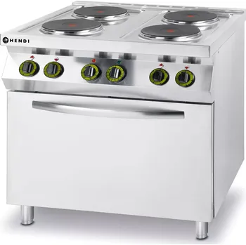 Sporák HENDI 225936 Čtyřplotýnkový elektrický sporák s troubou
