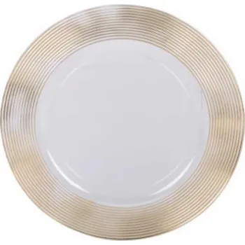 Home Styling Collection Průhledný talíř s zlatým dekorem, Ø 33 cm