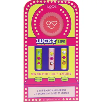 Péče o rty I Love Lucky Lips Watermelon balzám na rty 4 g + Coconut balzám na rty 4 g + Orange balzám na rty 4 g