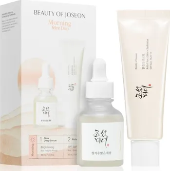 Pleťové sérum Beauty of Joseon Morning Rice Duo Set Beauty of Joseon Glow Deep Serum Rice + Arbutin rozjasňující sérum pro sjednocení barevného tónu pleti 30 ml + Beauty of Joseon Relief Sun Rice + Probiotics ochranný pleťový krém s probiotiky 50 ml