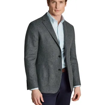 Pánská casual bunda Charles Tyrwhitt Unstructured Wool Twill Jacket — Grey