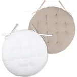 STOF Podsedák na židli s vázáním DUO, Ø 38 cm, bílá a béžová barva, 170