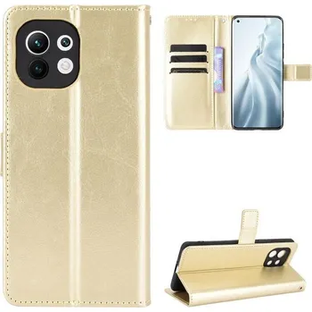 Pouzdro na mobilní telefon Horse PU kožené peněženkové pouzdro na mobil Xiaomi Mi 11 - zlaté